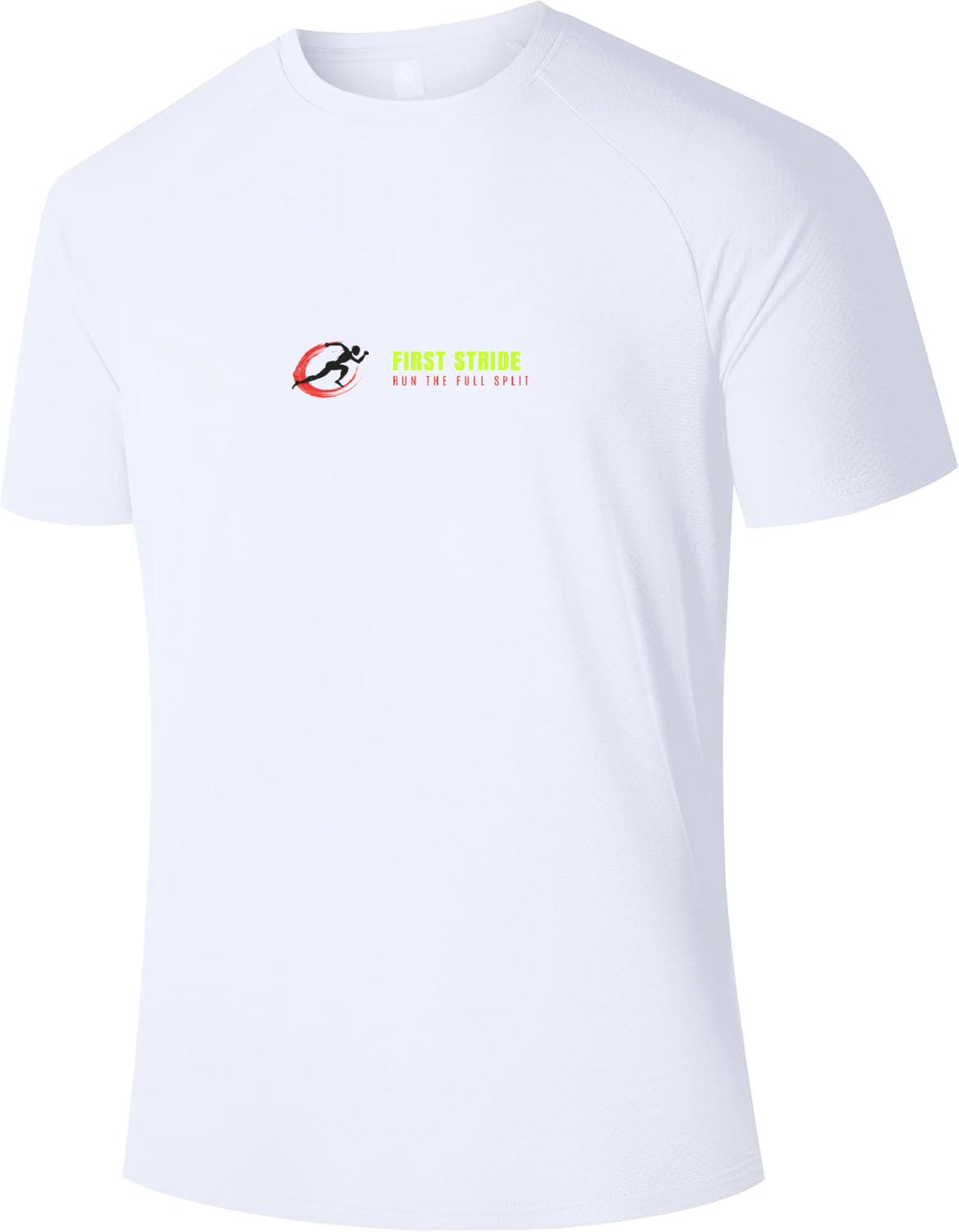 First Stride Round Neck Tee in Neon White