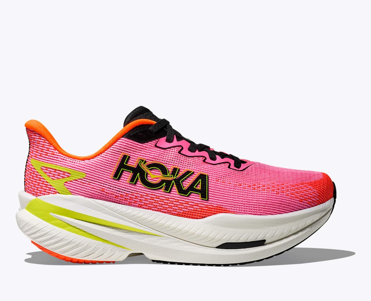 Hoka Mach X 3 in Neon Rose / Neon Tangerine