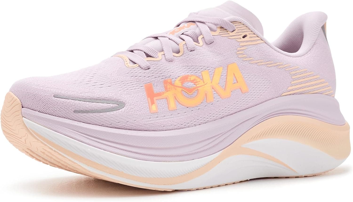 Hoka Skyward X 2 in Lilac Cream / Tangerine Glow